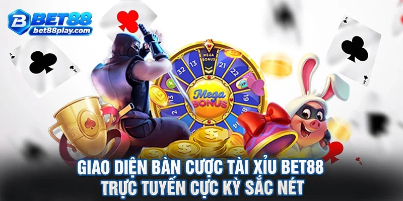 Giao diện bàn cược tài xỉu BET88 trực tuyến cực kỳ sắc nét
