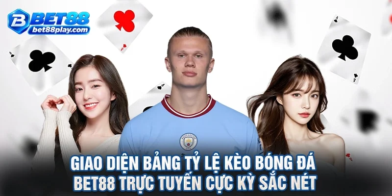 Giao diện bảng tỷ lệ kèo bóng đá BET88 trực tuyến cực kỳ sắc nét